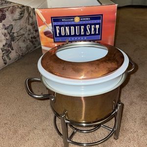 Williams Sonoma Copper Fondue Set Ruffoni Italy